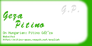 geza pitino business card